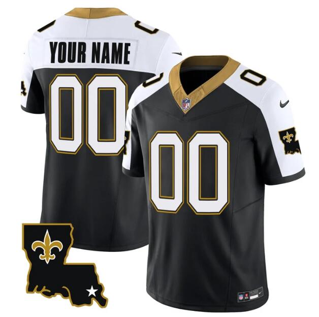 Men's New Orleans Saints Customized Black White 2023 F.U.S.E. 1987 Legacy Vapor Football Stitched Jersey